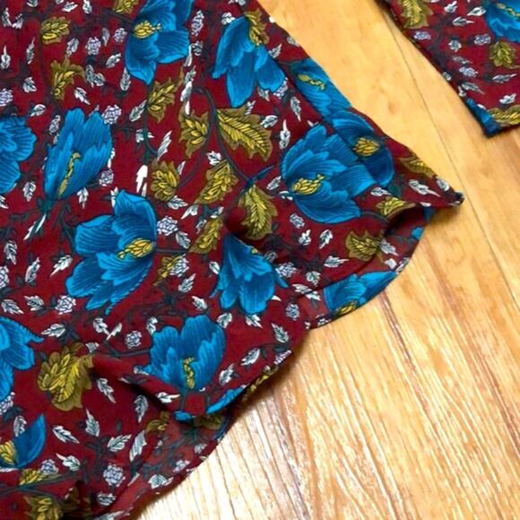 E.ssue Red Floral Off Shoulder Romper Size Small - Picture 6 of 11